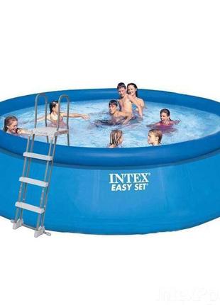 Intex бассейн 26168 np (1) 457 х 122 см (3785 л/ч, лестница, тент, подстилка) фильтр+насос