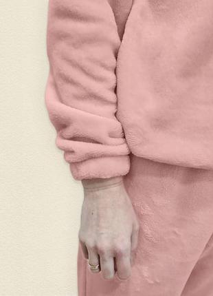 Пижама теплая женская из плюшевой ткани велсофт3 фото