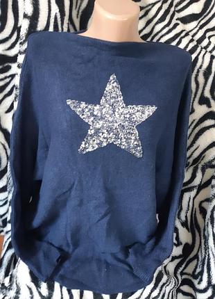 Супер шерстяной мягкий джемпер-летучая мышь с-м-л