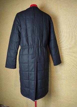 Темео-синє утеплене пальто куртка пуховик5 фото