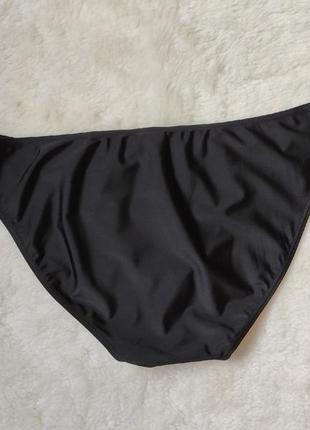 Черные купальные трусы плавки женские широкие бикини высокая талия батал большого размера6 фото