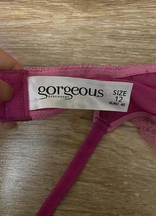 Шикарний, ажурний, пояс, для чулок, розового кольору, від бренду: gorgeous debenhams 👌7 фото