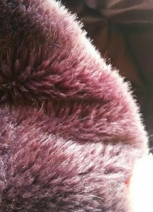 Тёплый зимний пуховик фиолетовый4 фото