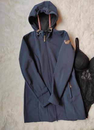 Синяя теплая спортивная куртка на флисе утепленная деми короткая длинная курточка флиска2 фото