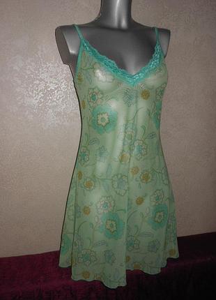 S/м*secret possession*англия салатовый пеньюар стрейчсеточка новый