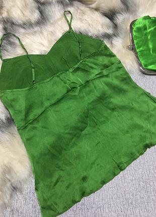 Майка шелковая зеленая майка шёлковая майка на бретелях изумрудная бельевая шелк 95% steffen schraut 38- s,m7 фото