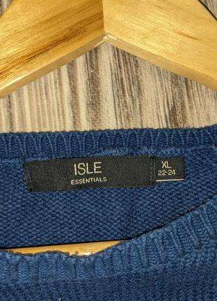 Синий коттоновый свитер isle #11084 фото