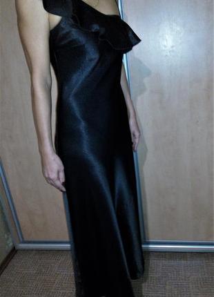 Вечірня сатинова чорна сукня на бретелях😍 німецького бренду yessica4 фото