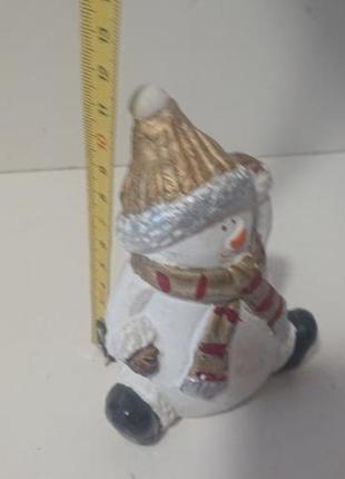Новогодняя винтажная статуэтка из германии снеговик6 фото
