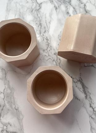 Гипсовое кашпо коричневое 50 мл