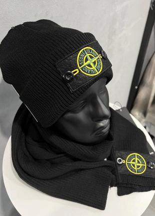 Набор комплект шапка, шарф бренд черная1 фото