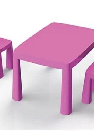 Детский набор стол и 2 стульчика, долони, комплект стол и 2 стула, комплект розовый