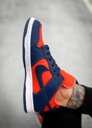 Мужские кожаные кроссовки nike dunk low cl "utility orange/meteor blue-sail"#найк4 фото