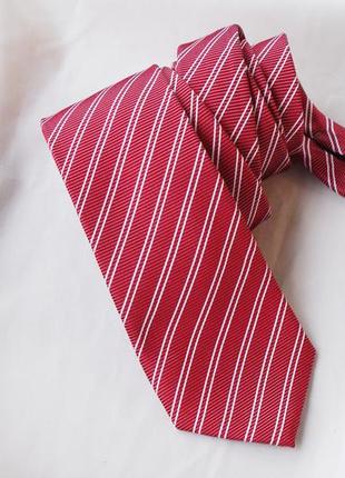 Брендова червона краватка шовк в смужку від jusper conran