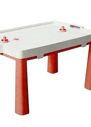 Большой детский стол + игра "хоккей", долони, стол с накладкой для игры, красный столик