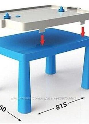 Великий дитячий стіл + гра "хокей", долони, стіл з накладкою для гри, червоний столик4 фото