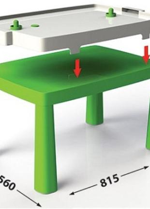 Большой детский стол + игра "хоккей", долони, стол с накладкой для игры, салатовый столик1 фото