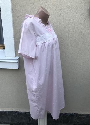 Новая,розовая в горошек ночнушка,пижама длинная,платье ночное,большой размер3 фото