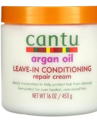 Зволожувальний відновлювальний крем для волосся cantu argan oil leave in conditioning repair cream, 453