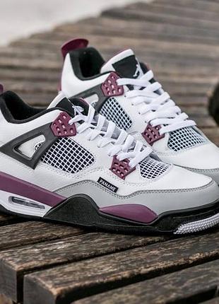 Мужские высокие кожаные кроссовки nike air jordan retro 4 paris saint germany#найк