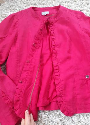 Красивый ярко розовый льняной пиджак/жакет, maddison,  p. 4610 фото
