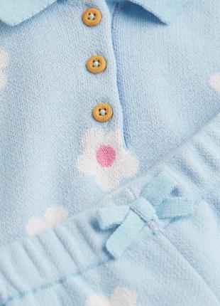 Комплект для девочки футболка и шорты, рост 134-140, цвет голубой3 фото