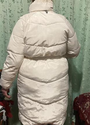 Пуховик, пуховое зимнее пальто на поясе, длинный пуховик, зимняя куртка длинная3 фото
