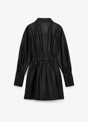 Zara неймовірна сукня сорочка екошкіра
