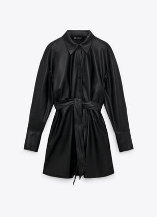 Zara неймовірна сукня сорочка екошкіра