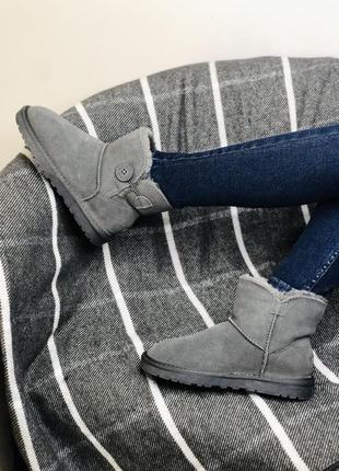 Жіночі ugg mini bailey button grey / smb