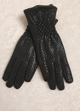 Стильні, теплі жіночі рукавички з лазерного трикотажу на хутрі5 фото