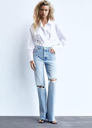 Акция ❗стильные брендовые джинсы zara палаццо свободные на высокой посадке с завышенной талией широкие