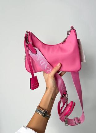 Женская сумка re-edition mini pink6 фото