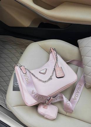 Женская сумка re-edition light pink6 фото