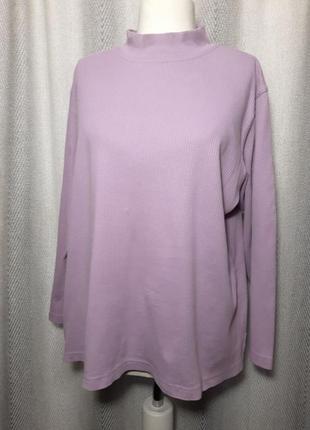 100% коттон. женский лонгслив гольф в рубчик.