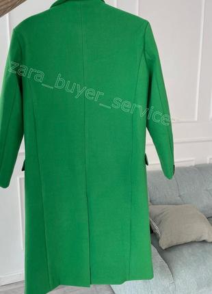 Пальто zara зелене пальто плащ тренч куртка шубка4 фото