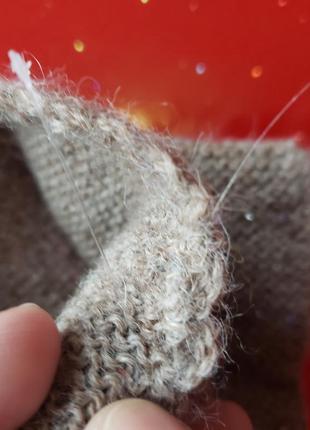 Женские митенки вязаные шерстяные  перчатки варежки с   бисером ангора4 фото