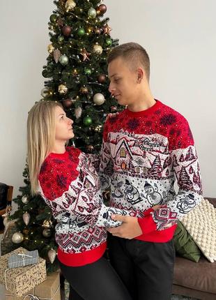 Новогодний свитер со снеговиком