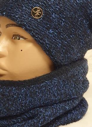 Женский комплект шапка удлиненная  + бафф производства veer-mar5 фото