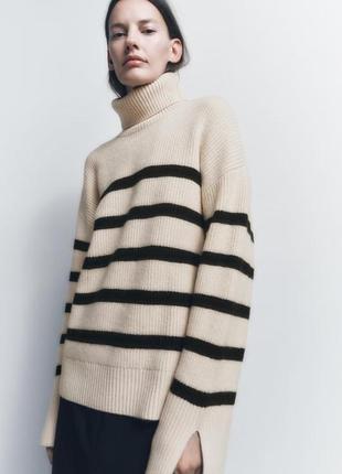 Трикотажний светр у смужку zara5 фото