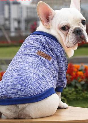 Модний м'який светр "класик" для котів та собак, синій xxl