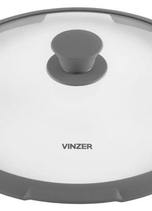 Крышка vinzer стеклянная с силиконом 28 см (50252)