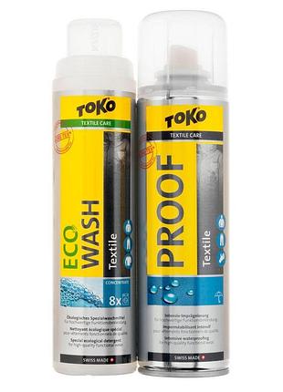 Пропитка и стирка toko duo-pack textile proof & eco textile wash 250ml