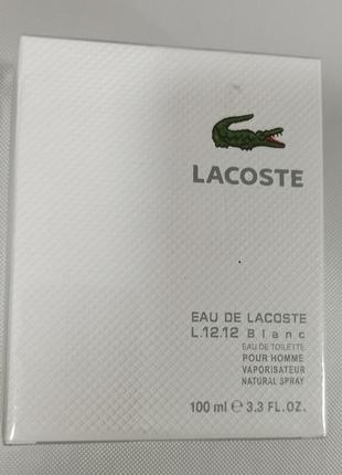 Чоловіча туалетна вода eau de lacoste l.12.12 blanc limited edition / лакосте ел 12.12. бланк білі / 100 ml1 фото