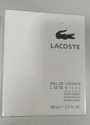 Чоловіча туалетна вода eau de Dresowe lacoste l.12.12 blanc limited edition / лакосте ел 12.12. бланк білі / 100 ml