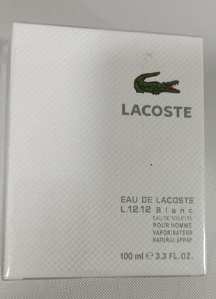 Мужская туалетная вода eau de lacoste l.12.12 blanc limited edition / лакосте ел 12.12. бланк белые / 100 ml