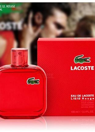 Чоловіча туалетна вода eau de lacoste l.12.12 rouge /«вода від лакост л.12.12 червоний» / 90 ml