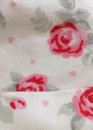 Бавовняна шапочка для немовляти дівчинки в трояндочки можливий обмін4 фото