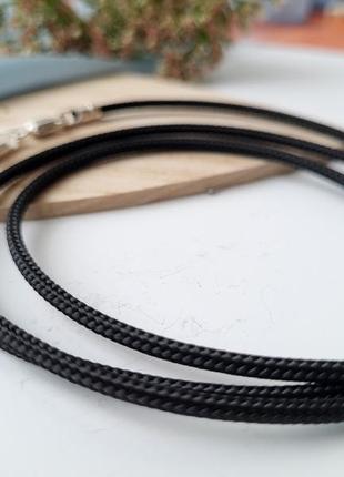 Шнурок шовковий 3 мм 50 см зі сріблом 3003