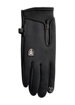 Спортивные сенсорные термо перчатки черного цвета3 фото